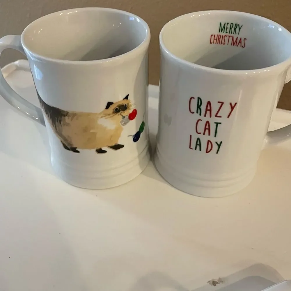 Fringe Cat Christmas themed coffee cups